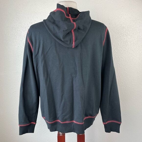 PBX Basics Black and Red Stitched Matching Full Zip Hoodie and Sweatpants Size L - Picture 5 of 12